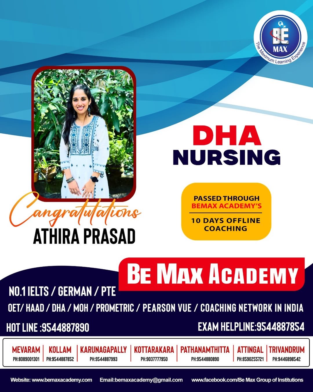 Be Max Academy student licensing exam success — result poster 3